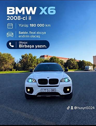 BMW X6 – 2008-ci il - Yürüş: 180 000 km - Satılır. Real alıcıya