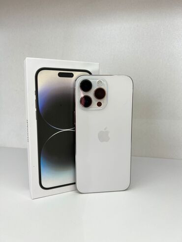 телефонный номер: IPhone 14 Pro, Б/у, 256 ГБ, White Titanium, Зарядное устройство, Защитное стекло, Чехол, 86 %