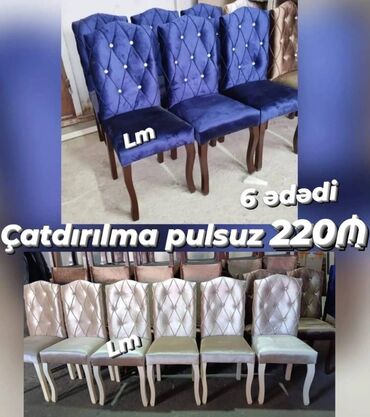 Divan və masa dəstləri: OTURACAQ/STUL Sifarişlə və yeni Qiymət : 220₼( 6 ədədi) Rəng