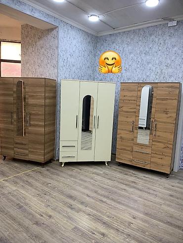 Dolablar: Dolab yeni qarderob paltar dolabı güzgülü üç qapılı siyirməli rəng — 2