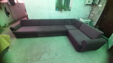 куханный диван: Угловой диван, цвет - Коричневый, Новый