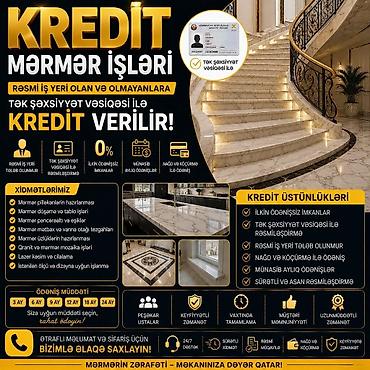 döşeme: Mərmər işləri 🟢 Rəsmi iş yeri olan və olmayanlara, tək şəxsiyyət — 1