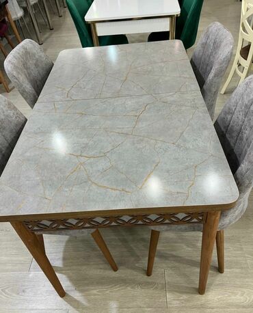 Masa və oturacaq dəstləri: Mətbəx üçün, Yeni, Açılan, Dördbucaq masa, 4 stul — 7