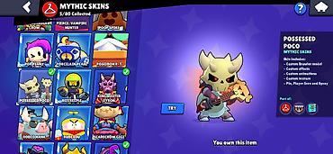 max kinder: Brawl Stars hesabı – geniş skin kataloqu - Nadir: 69/104 toplanıb — 6