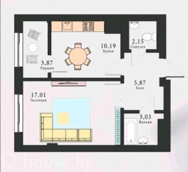 ищу квартиру в оше: 1 комната, 41 м², Элитка, 13 этаж, ПСО (под самоотделку)