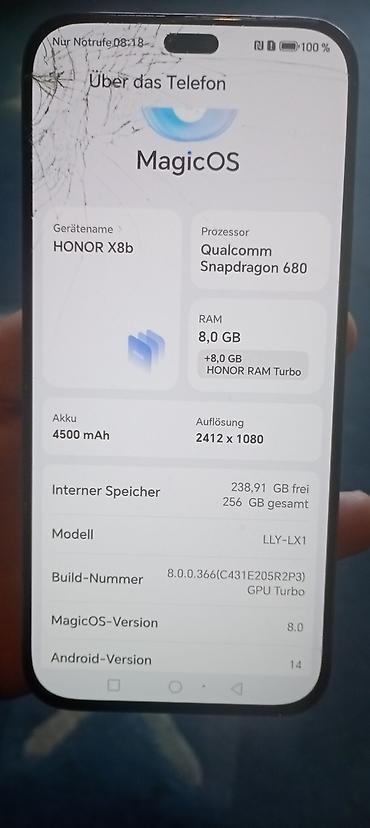 radio multimedija za auto: Honor X8b Ds,8/256GB,Oba slota rade na svim mrežama i potpuno ispravan — 10