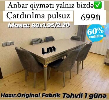 Uşaq və gənc otağı üçün dəstlər: Qonaq otağı üçün, Yeni, Açılan, 6 stul