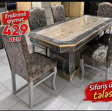 kompyuter stollari: 1.Klassik üslubda 6 nəfərlik yemək dəsti. Xüsusiyyətlər: - Dəst: 1 — 1