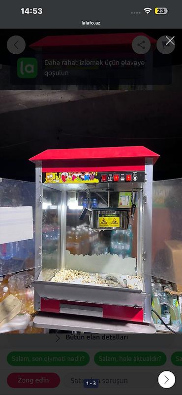Оборудование для ресторанов, кафе: Popkorn aparatı – elektriklə işləyən vitrinalı model - Qızdırıcı — 3