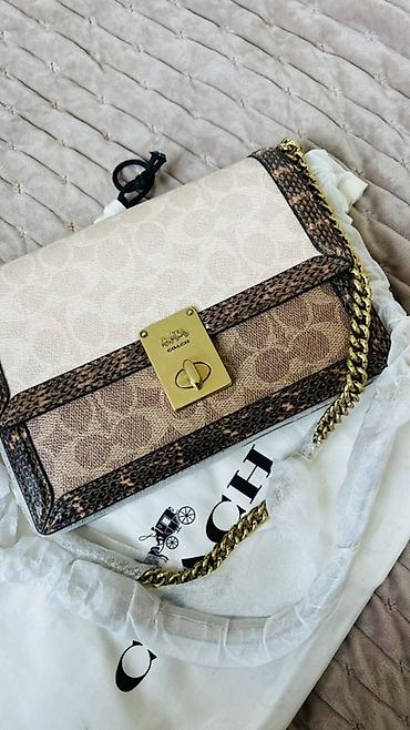 lining бу: Сумка Coach, оригинал. Фирменная канва+кожа+змеиная кожа. Канва coach — 7