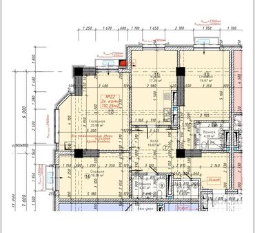 Продажа квартир: 3 комнаты, 110 м², Элитка, 7 этаж, ПСО (под самоотделку)