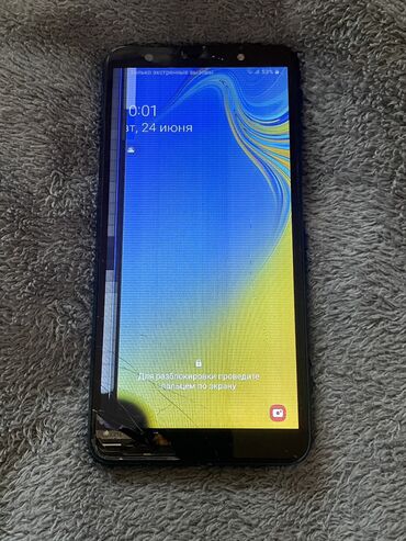 samsunq a10s: Samsung Galaxy A7 2018, 64 GB, rəng - Göy, Qırıq, Sensor, İki sim kartlı
