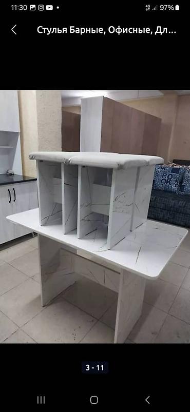 Комплект стол и 4 табуретка новый готовые есть постоянно оптом и at lalafo.kg — 3 Комплект стол и 4 табуретка новый готовые есть постоянно оптом и — 3