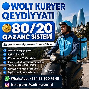 ucuz taksi: Moto-kuryer tələb olunur, Gündəlik ödəniş, Təcrübəsiz — 1