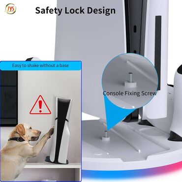 Другие игры и приставки: Оригинальная подставка-держатель PS5slim с тонкой ручкой и зарядным — 3