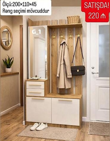 Dəhliz üçün çoxfunksiyalı paltar asqılığı və şkaf sistemi (model G_1) lalafo.az -da Dəhliz üçün çoxfunksiyalı paltar asqılığı və şkaf sistemi (model G_1)