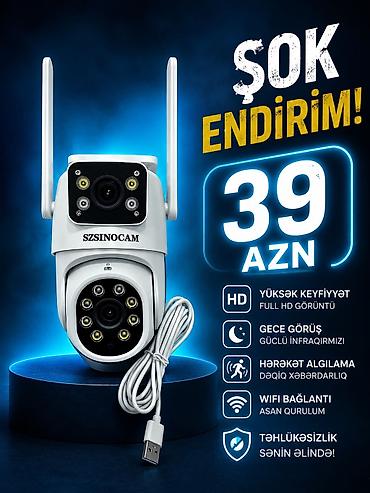 fırınlar: Təhlükəsizlik kameraları 📹 SZSINOCAM 2 Linzalı Wi-Fi Təhlükəsizlik — 3
