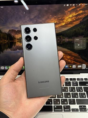 gala: Samsung Galaxy S24 Ultra, Б/у, 256 ГБ, цвет - Черный, 1 SIM, eSIM — 1