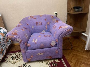 кресло диван икеа: Гарнитур для зала, Кресло, Диван, цвет - Фиолетовый, Б/у