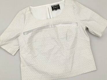białe bluzki krótki rękaw eleganckie: Blouse, L (EU 40), condition - Fair