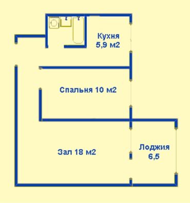 купить дом под ипотеку: 2 бөлмө, 43 кв. м, 104-серия, 3 кабат, Эски ремонт