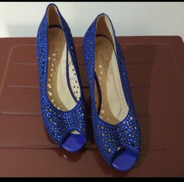 шикарные женские туфли: Туфли 39.5, цвет - Голубой