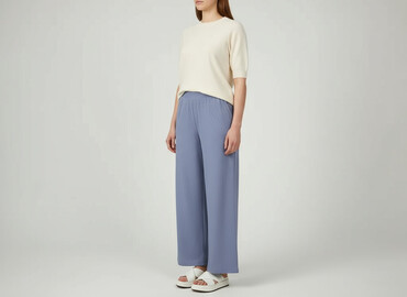 spodnie szerokie materiałowe: Material trousers for women, size M