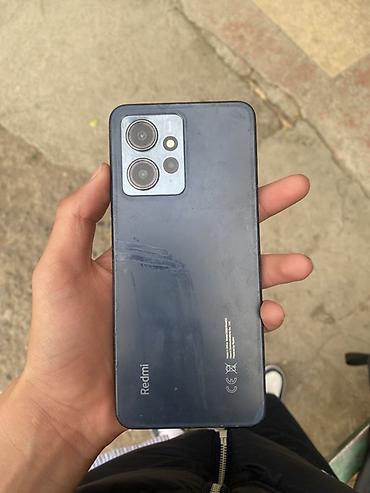 Мобильные телефоны: Redmi, Redmi Note 12, Б/у, 128 ГБ, цвет - Черный, 1 SIM — 1