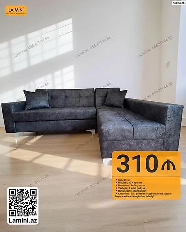 Диваны: Künc Divan – Kod: 5325 - Ölçülər: 240 × 150 sm - Mexanizm: Açılan — 1