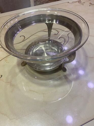 стеклянную подставку: Чашка из прочного стекла со стеклянной подставкой / посуда для салатов