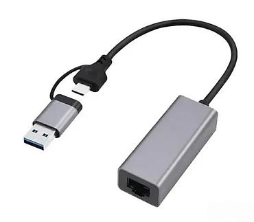 Modemi, ruteri i mrežni uređaji: Cablexpert USB 3.1 + Type‑C gigabit mrežni adapter - Dvostruki — 3