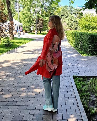 оригинальные вещи: Авторская роспись одежды ручной работы — шелк, лен, хлопок и деним — 8