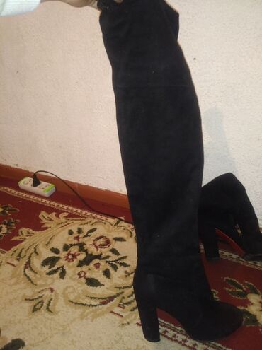 обувь подросковый: Сапоги, 36, цвет - Черный