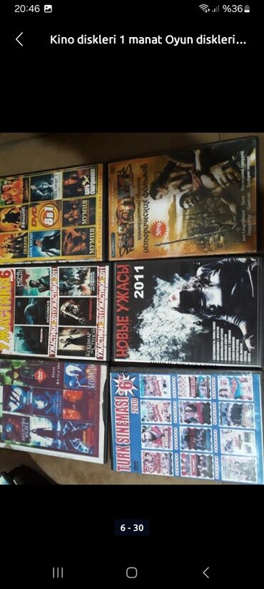 CD, DVD disklər və kassetlər: 30 azn 100 film diskler — 26
