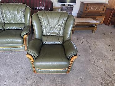 Stilske garniture: Komplet kožne garniture za dnevnu sobu – 1 - Sastav: trosed, dvosed i — 12