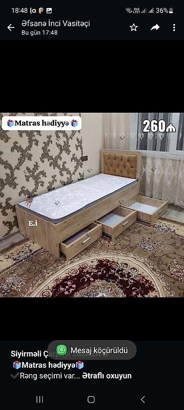*Siyirməli Çarpayi 260AZN💥* *🎁Matras hədiyyə🎁* ✔️Rəng seçimi var lalafo.az -da *Siyirməli Çarpayi 260AZN💥* *🎁Matras hədiyyə🎁* ✔️Rəng seçimi var