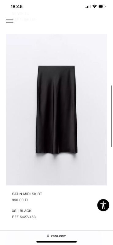 Ətəklər: Midi Ətək, Zara, İpək, XS (EU 34)