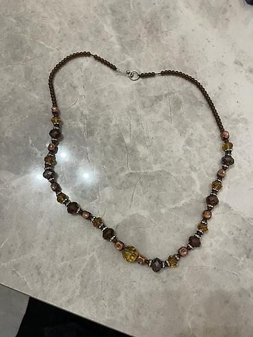 Aksesuarlar: Qəhvəyi-şokolad tonlarında boncuklu boyunbağı - Material: Şüşə və — 2