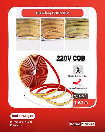 plug: Gizli işıq COB 220V LED zolaq - 220V COB texnologiyalı LED lent - — 1