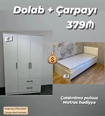 шкаф в прихожей: Təknəfərlik çarpayı, Dolab, Yeni