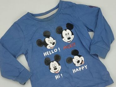 biała bluzka z długim rękawem: Bluza, Disney, 1.5-2 lat, 86-92 cm, stan - Dobry