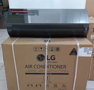 komputer hisseleri: LG kondisioner – DUAL Inverter kompressor, qara şüşəli modern dizayn