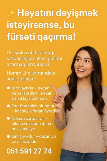 sumqayitda tibb bacisi isi elanlari yeni 2024: Həyatını dəyişmək və öz işinin sahibi olmaq, sərbəst işləmək
