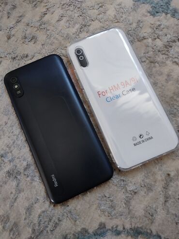 чехлы телефона: Xiaomi, Redmi 9A, Б/у, 32 ГБ, цвет - Черный, 2 SIM