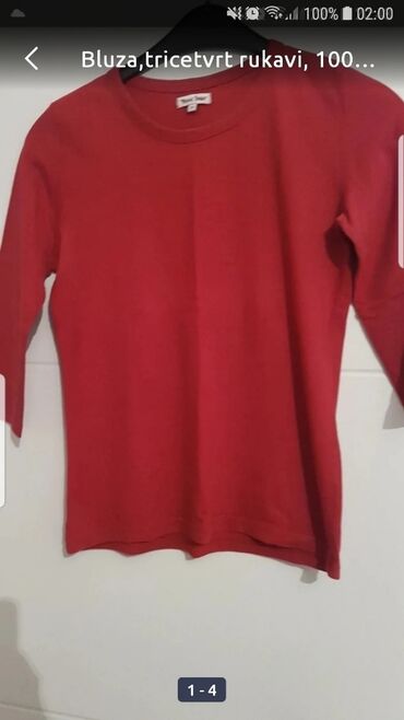 heklanje bluza: M (EU 38), Cotton, color - Burgundy