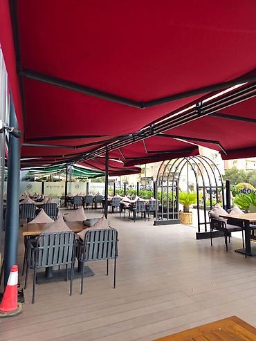 Teras üçün qatlanan tent sistemi - Rəng: Bordo (parlaq, UV-yə davamlı lalafo.az -da Teras üçün qatlanan tent sistemi - Rəng: Bordo (parlaq, UV-yə davamlı