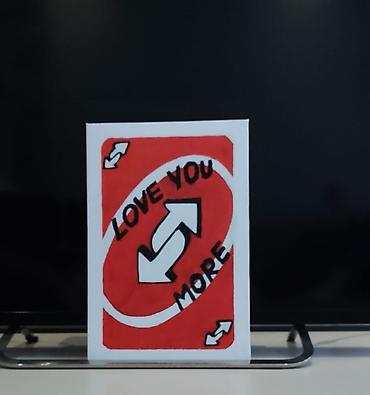 tema sekilleri: Əl işı tablo – “UNO Reverse: Love You More” - Mövzu: UNO kartından — 2