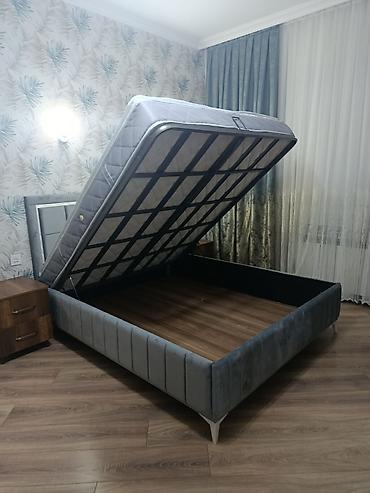 taxta tavan: Mebel dəsti: yumşaq başlıqlı taxta karkaslı çarpayı və ortopedik — 3