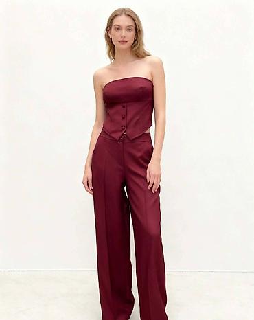 Kompleti: Ženski komplet – korset top bez bretela + široke pantalone - — 7