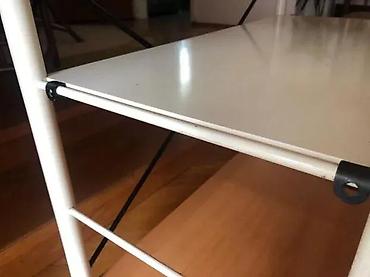 Police: Metalna polica sa tri nivoa - Konstrukcija: cevasti metalni ram bele — 3